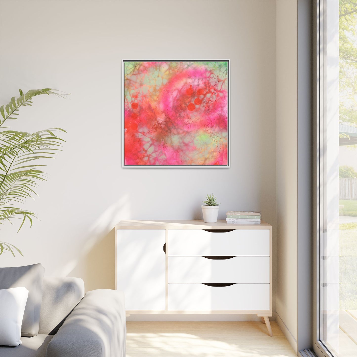 Echoes of Enchantment - Gallery Canvas Wraps, Square Frame Home Decor, Matte Print, Framed Multi-color Poster, Celestial Artwork