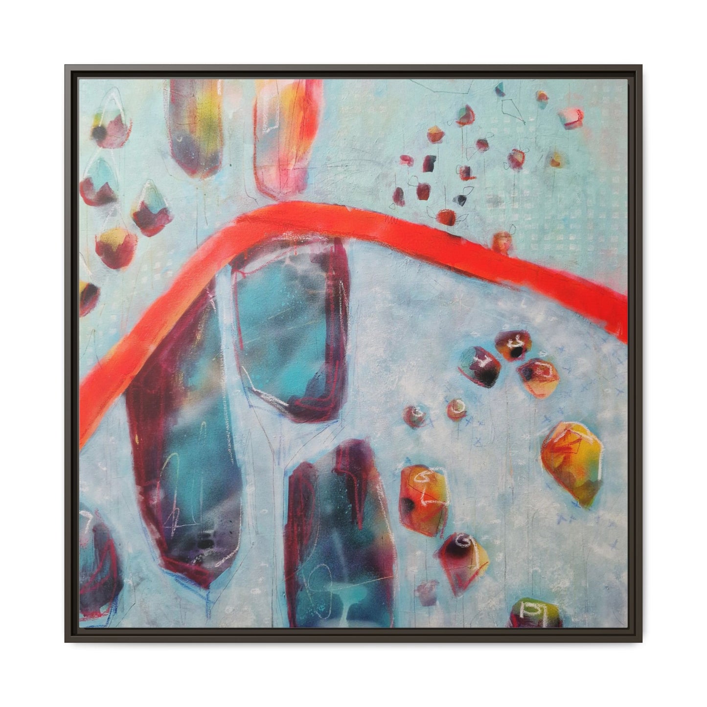 Rising Levels - Gallery Canvas Wraps, Square Frame  Home Decor, Matte Print, Framed Multi-color Poster, Celestial Artwork