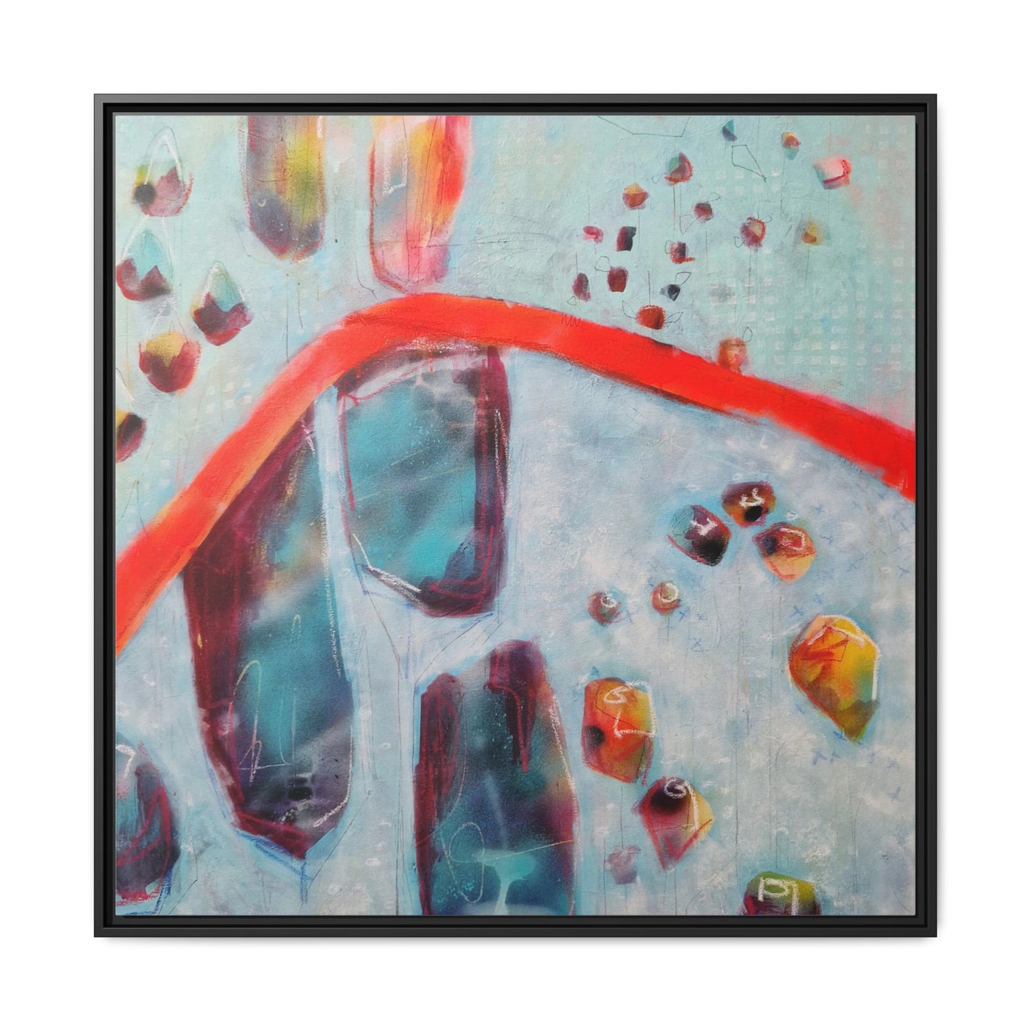 Rising Levels - Gallery Canvas Wraps, Square Frame  Home Decor, Matte Print, Framed Multi-color Poster, Celestial Artwork