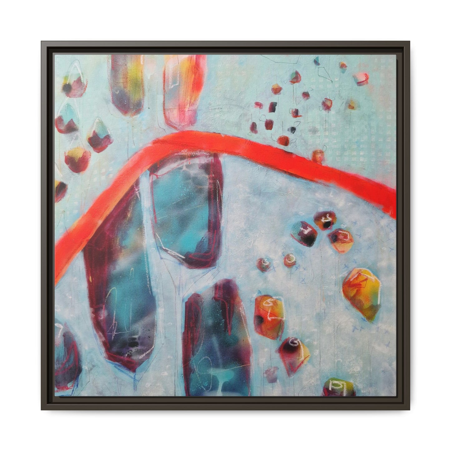 Rising Levels - Gallery Canvas Wraps, Square Frame  Home Decor, Matte Print, Framed Multi-color Poster, Celestial Artwork