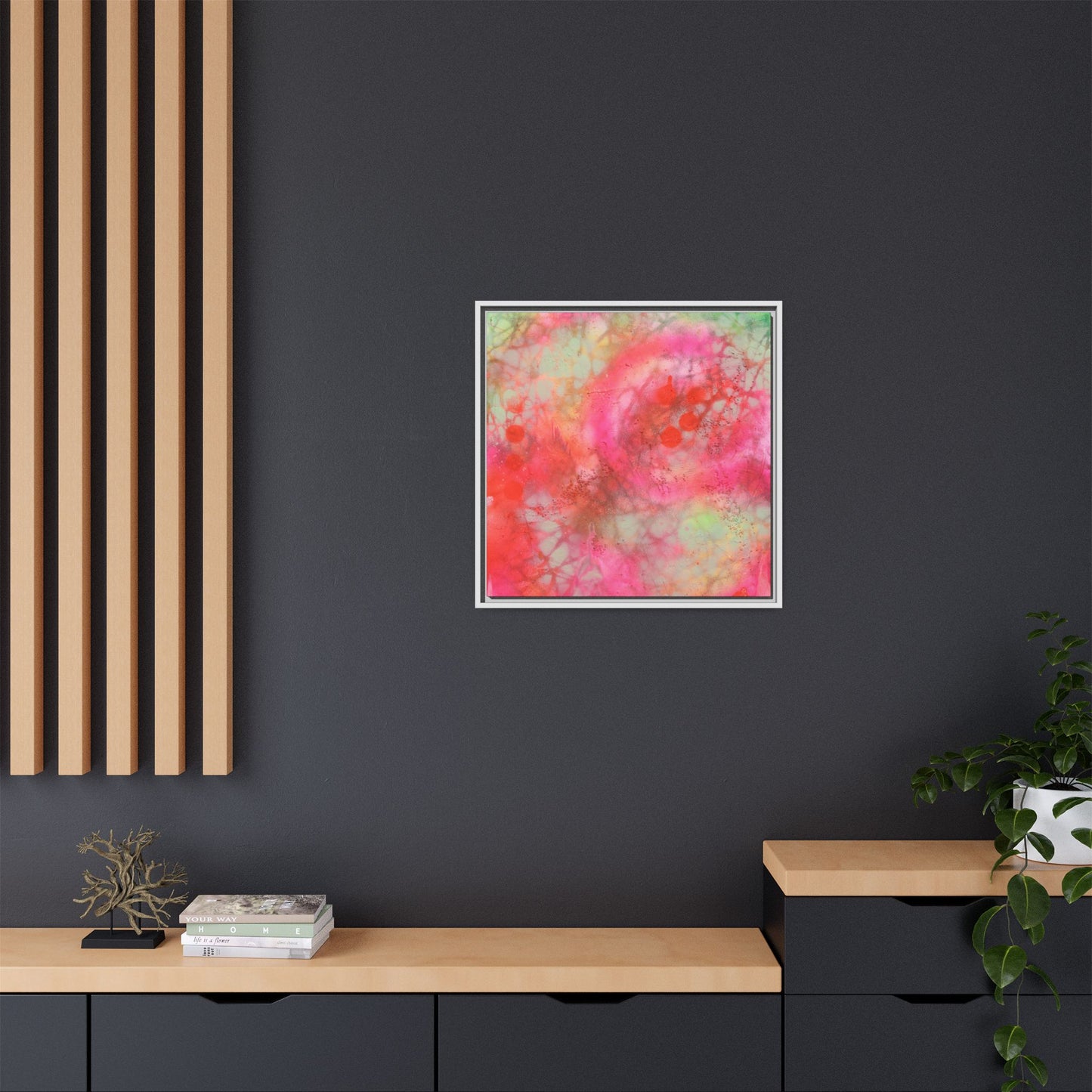 Echoes of Enchantment - Gallery Canvas Wraps, Square Frame  Home Decor, Matte Print, Framed Multi-color Poster, Celestial Artwork