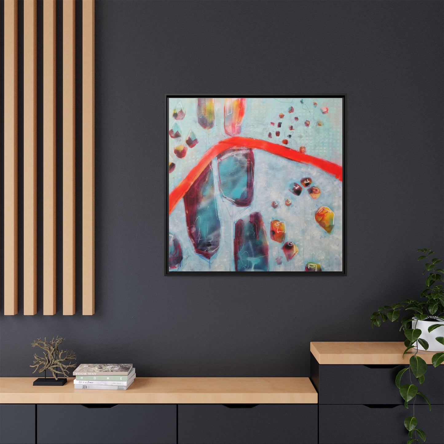 Rising Levels - Gallery Canvas Wraps, Square Frame  Home Decor, Matte Print, Framed Multi-color Poster, Celestial Artwork
