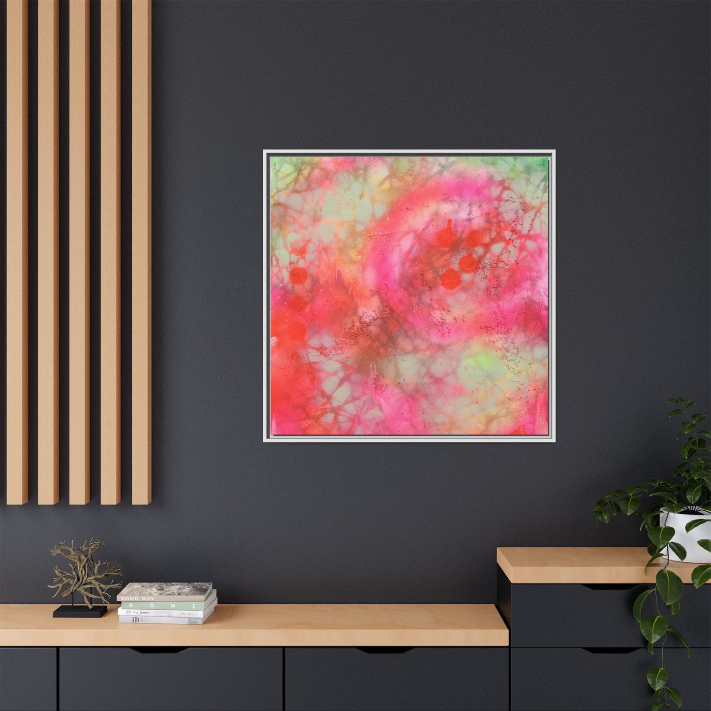 Echoes of Enchantment - Gallery Canvas Wraps, Square Frame  Home Decor, Matte Print, Framed Multi-color Poster, Celestial Artwork
