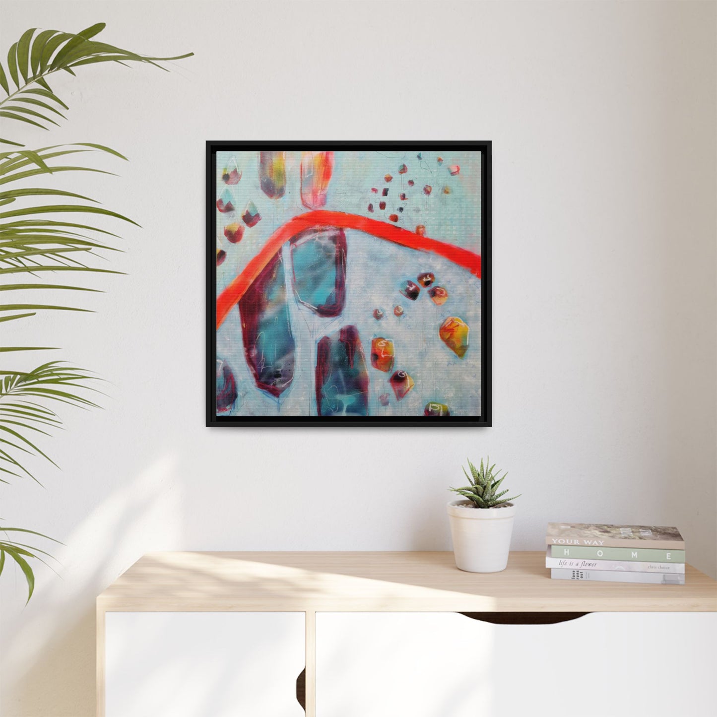 Rising Levels - Gallery Canvas Wraps, Square Frame  Home Decor, Matte Print, Framed Multi-color Poster, Celestial Artwork