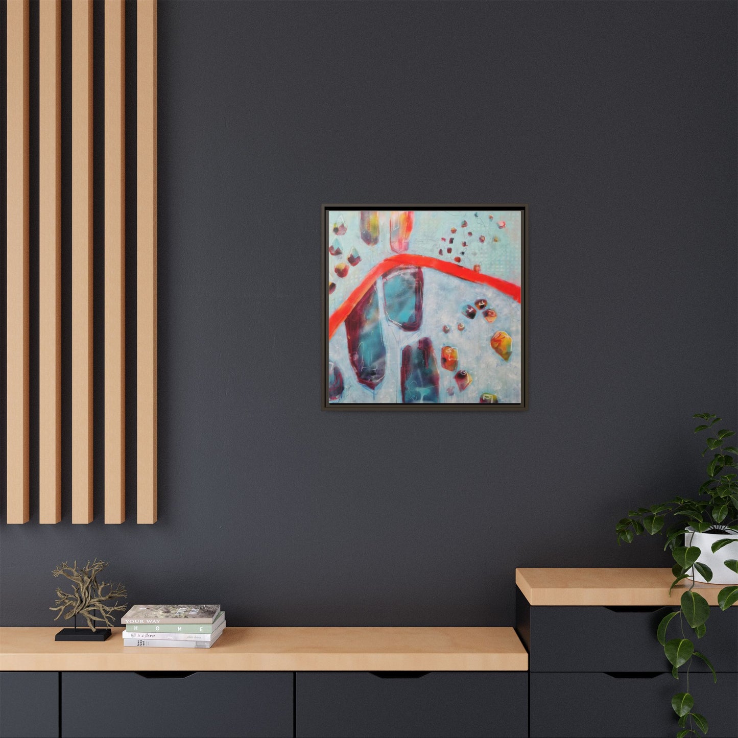 Rising Levels - Gallery Canvas Wraps, Square Frame  Home Decor, Matte Print, Framed Multi-color Poster, Celestial Artwork