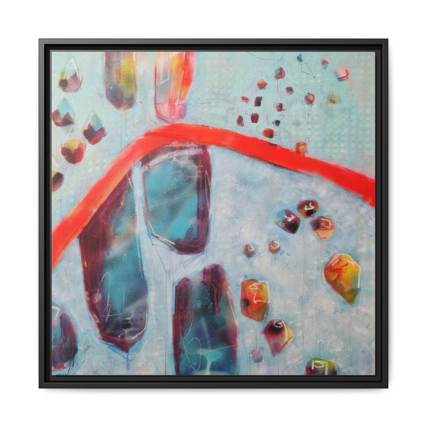 Rising Levels - Gallery Canvas Wraps, Square Frame  Home Decor, Matte Print, Framed Multi-color Poster, Celestial Artwork