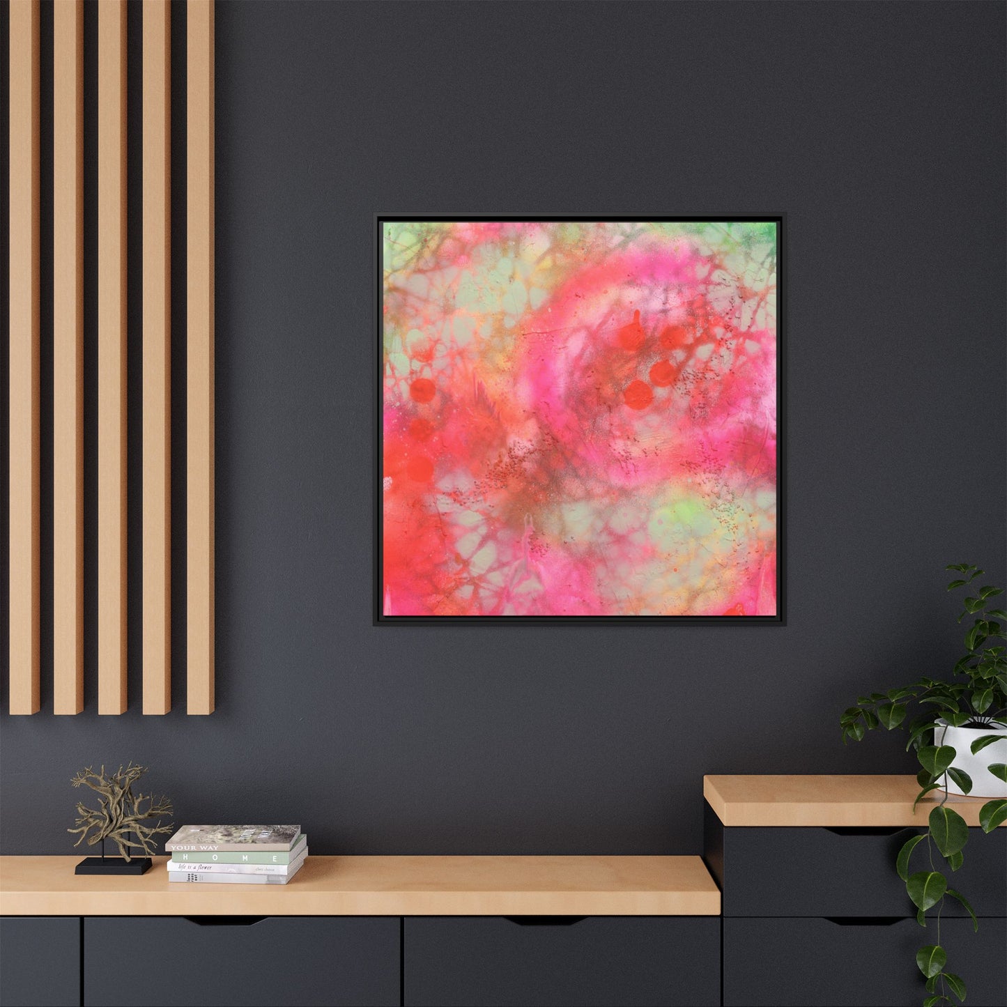 Echoes of Enchantment - Gallery Canvas Wraps, Square Frame  Home Decor, Matte Print, Framed Multi-color Poster, Celestial Artwork