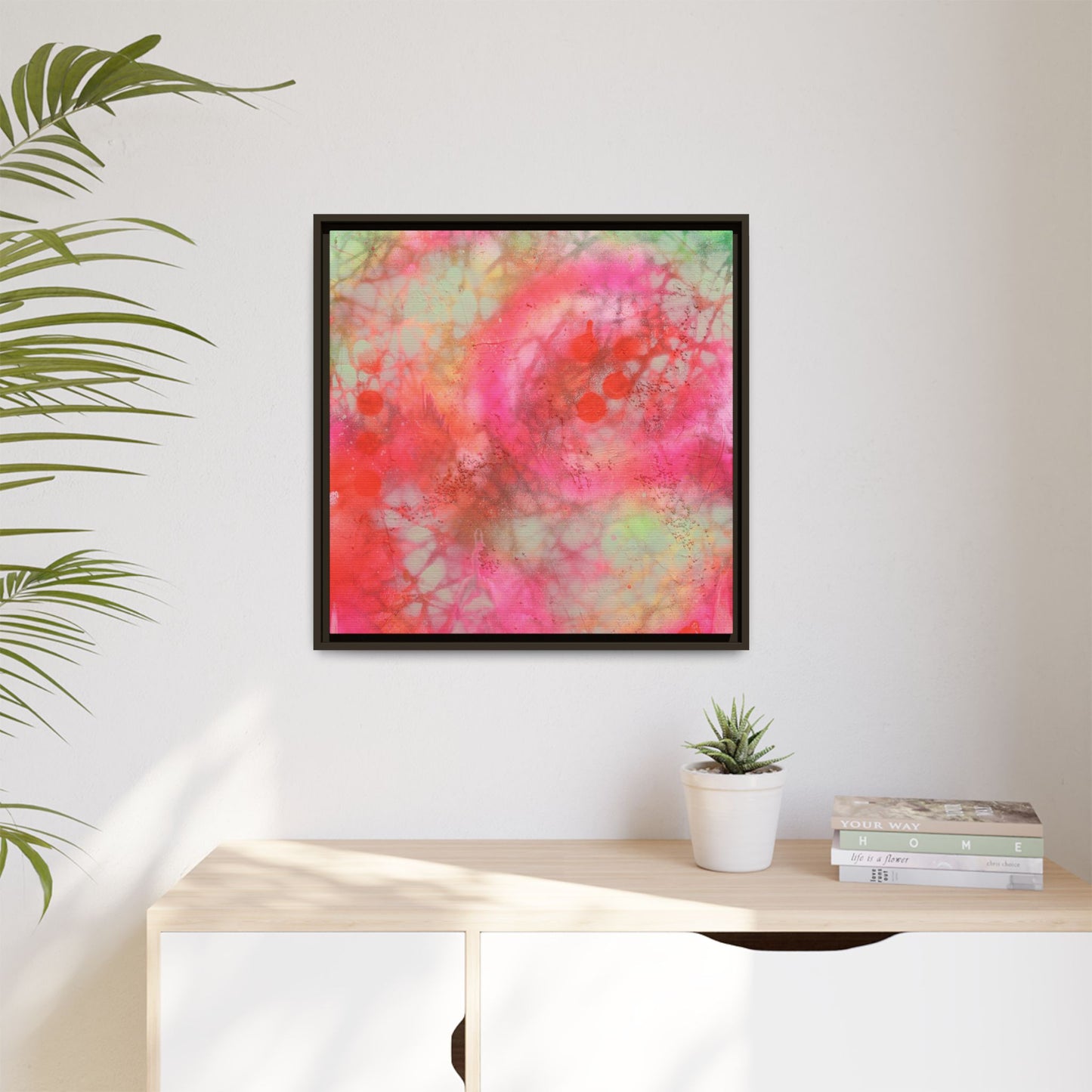 Echoes of Enchantment - Gallery Canvas Wraps, Square Frame  Home Decor, Matte Print, Framed Multi-color Poster, Celestial Artwork