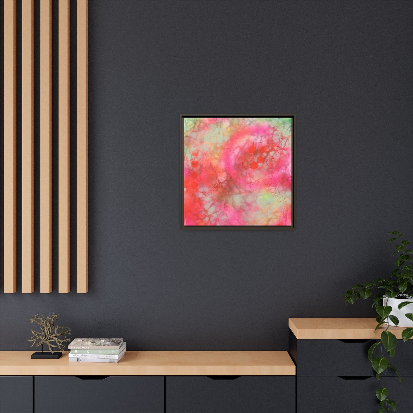 Echoes of Enchantment - Gallery Canvas Wraps, Square Frame  Home Decor, Matte Print, Framed Multi-color Poster, Celestial Artwork