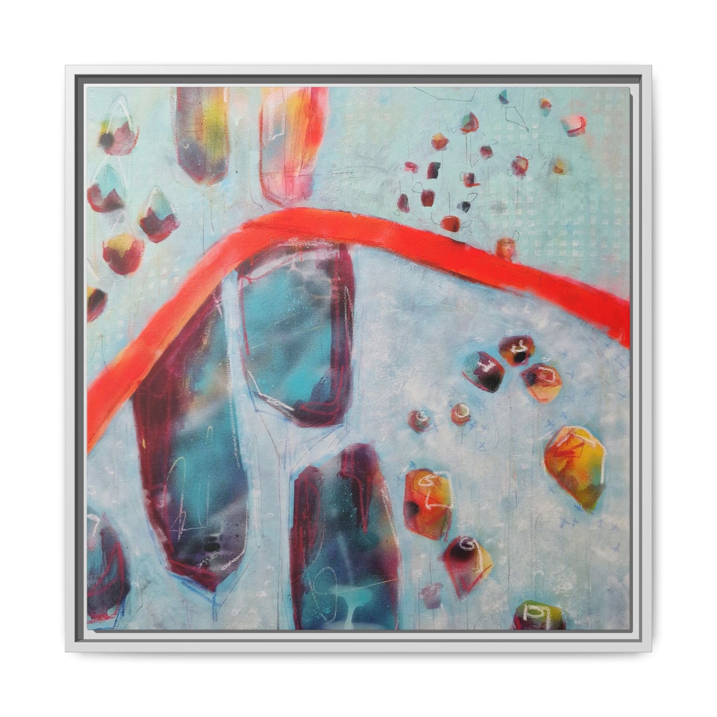 Rising Levels - Gallery Canvas Wraps, Square Frame  Home Decor, Matte Print, Framed Multi-color Poster, Celestial Artwork