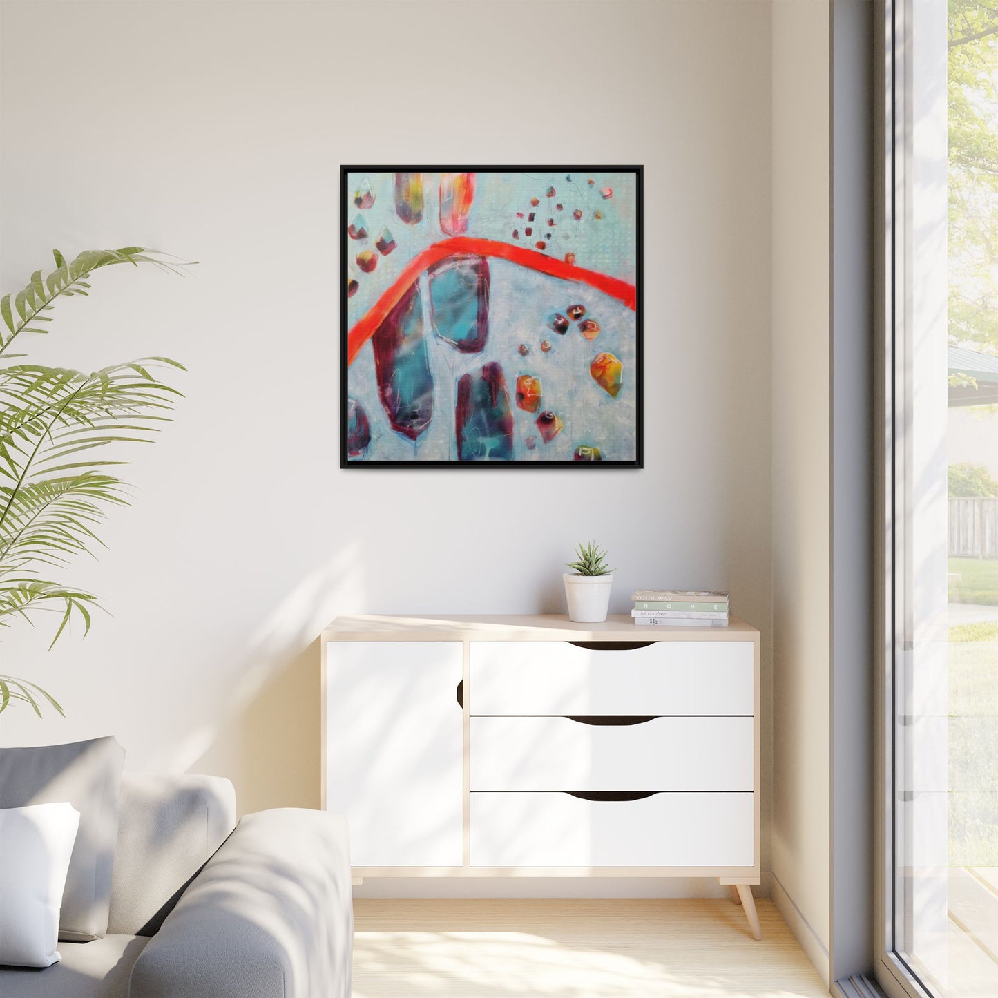 Rising Levels - Gallery Canvas Wraps, Square Frame  Home Decor, Matte Print, Framed Multi-color Poster, Celestial Artwork