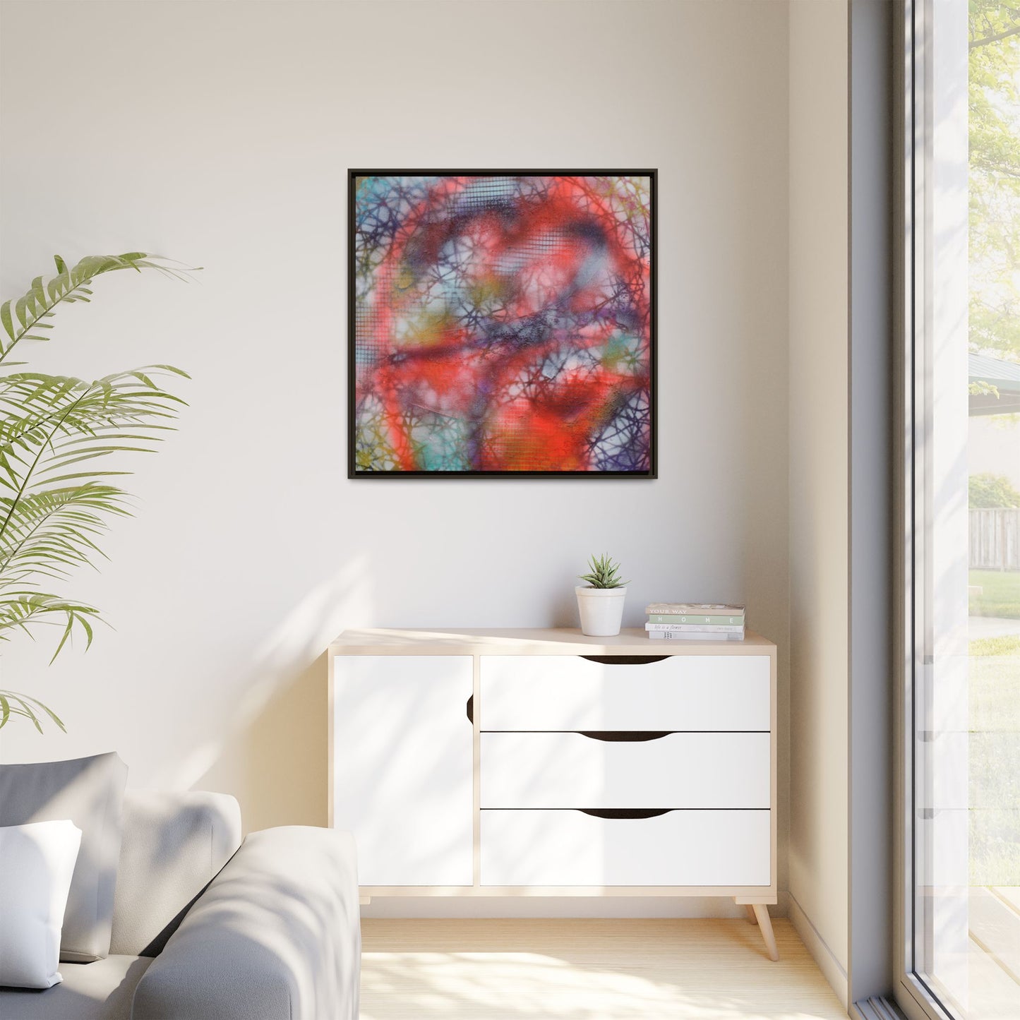 Kaleidoscope Kiss - Gallery Canvas Wraps, Square Frame