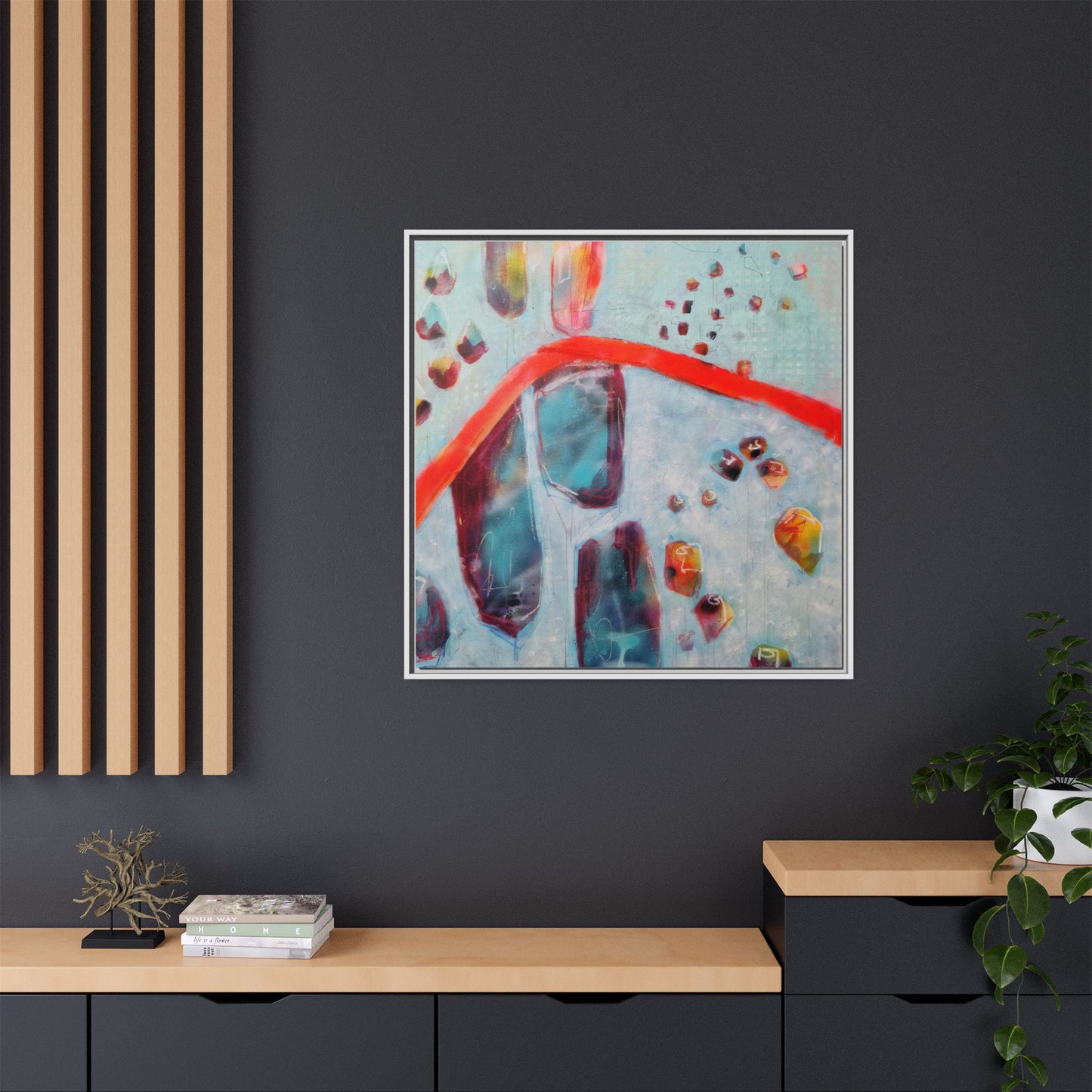Rising Levels - Gallery Canvas Wraps, Square Frame  Home Decor, Matte Print, Framed Multi-color Poster, Celestial Artwork