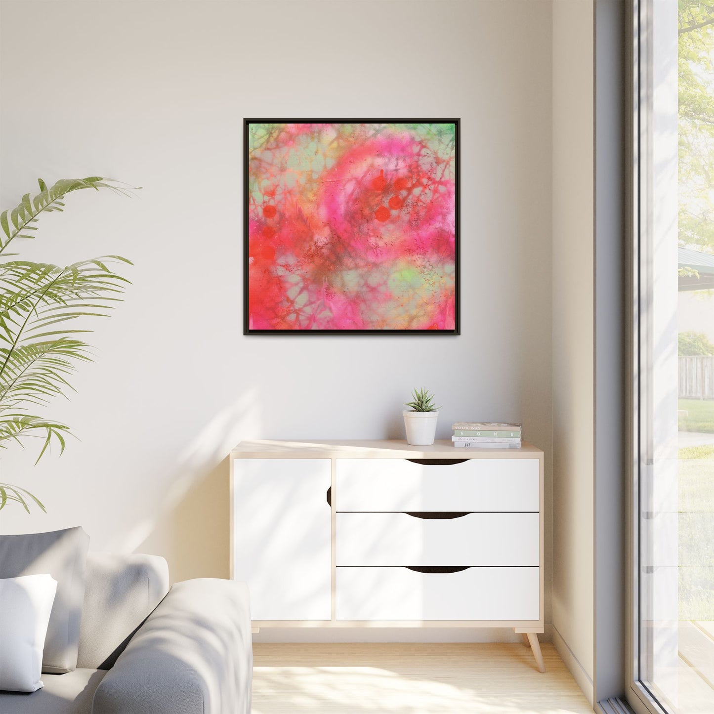 Echoes of Enchantment - Gallery Canvas Wraps, Square Frame  Home Decor, Matte Print, Framed Multi-color Poster, Celestial Artwork