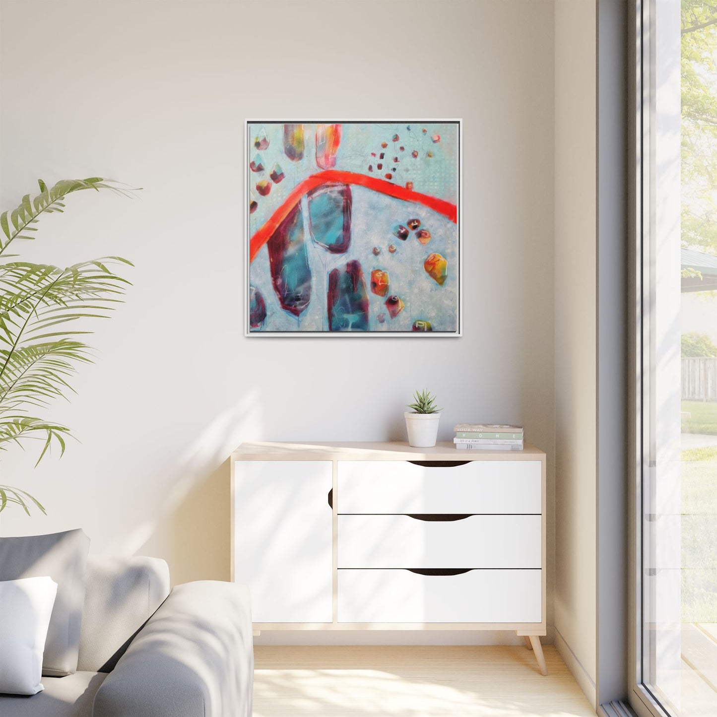 Rising Levels - Gallery Canvas Wraps, Square Frame  Home Decor, Matte Print, Framed Multi-color Poster, Celestial Artwork