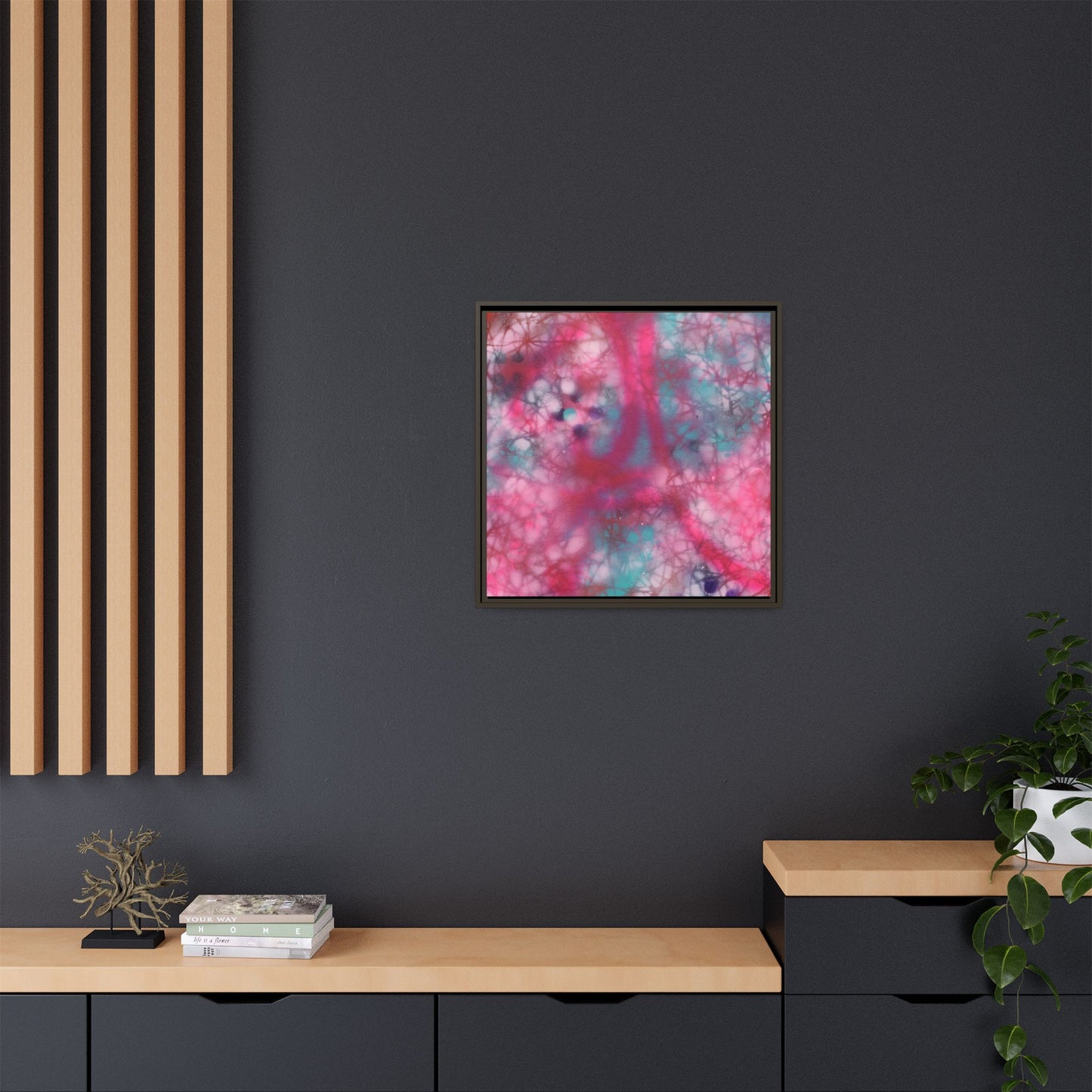 Moonlit Melody - Gallery Canvas Wraps, Square Frame  Home Decor, Matte Print, Framed Multi-color Poster, Celestial Artwork