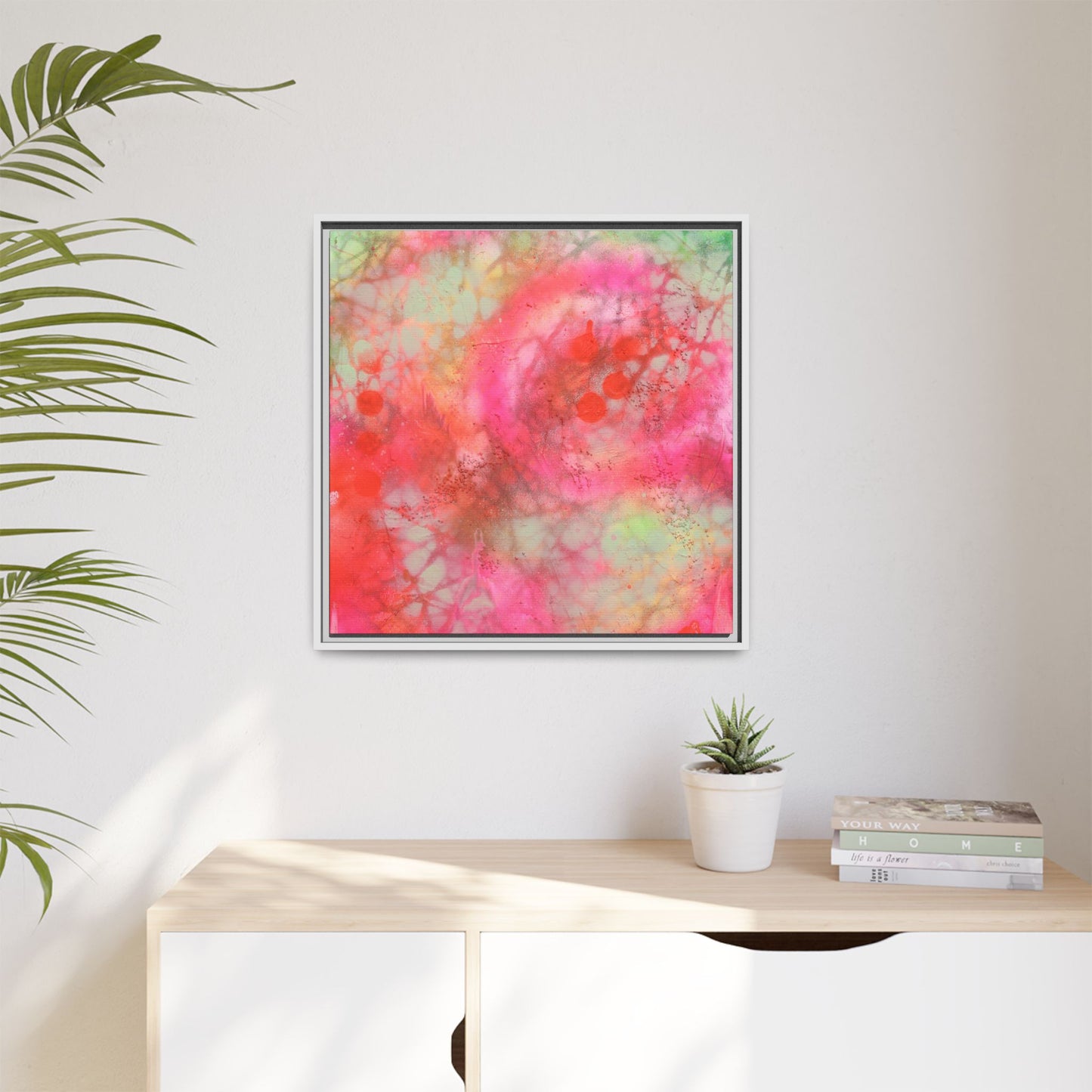 Echoes of Enchantment - Gallery Canvas Wraps, Square Frame  Home Decor, Matte Print, Framed Multi-color Poster, Celestial Artwork